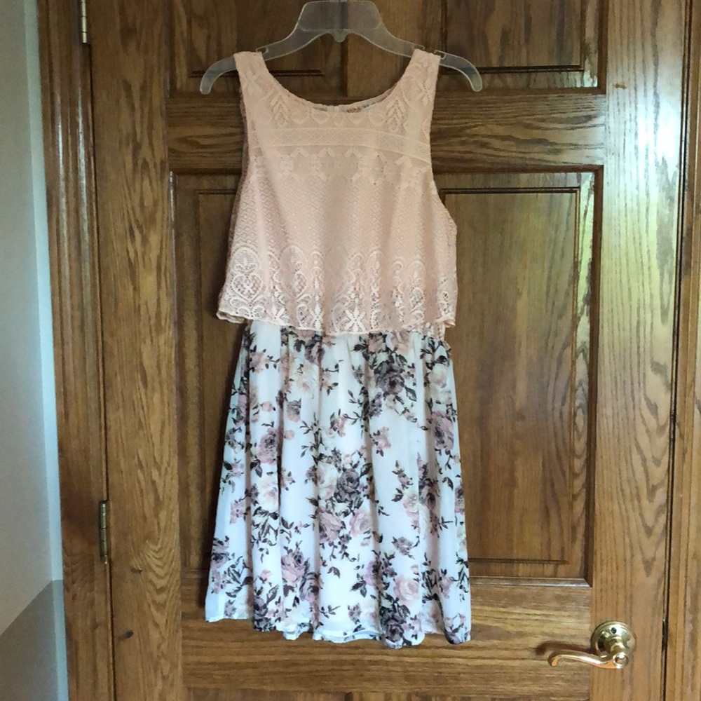 Pink floral dress
